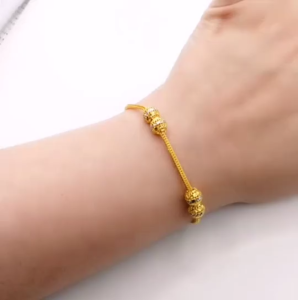 Rantai Tangan Dragon Bebola 2 Tone Emas 916 Yon Hing