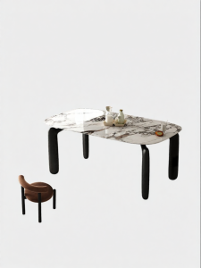 Natural Luxury Stone French Designer Modern Minimalist Dining Table