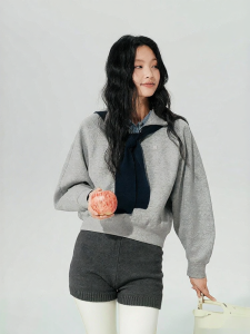 Semir | Mall Equivalent Raglan Sleeve Half Zipper Stand Collar Sweatshirt