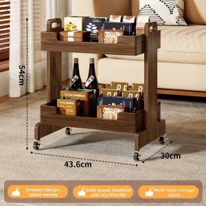 Wooden Multi-level Trolley Shelving Unit