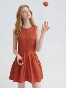 Sleeveless Slim Fit A-line Casual Short Red Dress