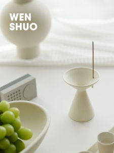 ชุดธุรกิจเครื่องหอมสำหรับไม้แท่น จุดเครื่องหอมเซรามิกพร้อมเครื่องดักเถ้าผ่อนคลายสำหรับโยคะ/ไกล่เกลี่ย WENSHUO