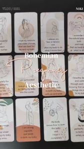 VG Bohemian Aesthetic Birth/Pregnancy Affirmation | Positive | Motivational | Inspiration Cards 12 pieces 1 set