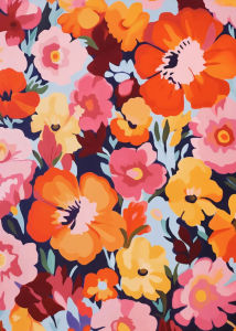Bandai | Colorful Gouache Flowers Oil Painting by Number Kit DIY for Adults Canvas Botanical Art Home Decor Gift