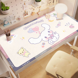 ผ้าปูโต๊ะพิมพ์ลายการ์ตูนกันน้ำ กันร้อน กันมันสำหรับโต๊ะทำงาน ผ้าปูโต๊ะหนัง PU ลายสุนัขอ้อย แผ่นรองโต๊ะคอมพิวเตอร์ แผ่นรองโต๊ะ