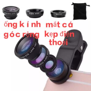 ống kính kẹp điện thoại chụp ảnh 3IN1 ống kính mắt cá góc rộng chuyên nghiệp