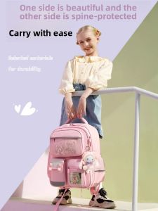 MONLEYTA | Girls School Bag Backpack Spine Protection Lightweight Design For Students In Grades One To Six Dual Shoulder Strap Backpack