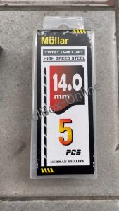1 pak (5 Pcs) Mata bor Besi Putih Mollar 14 mm