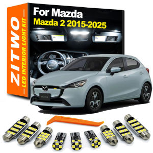 8Pcs Car Bulbs For Mazda 2 Mazda2 2015- 2018 2019 2020 2021 2022 2023 2024 2025 Canbus LED Interior Light License Plate Lamp Kit