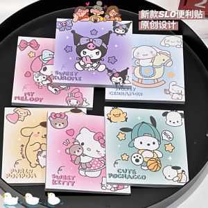 50Pcs/Set Cartoon Anime Sanrio Cute Cinnamoroll My Melody Kuromi Sticky Note Message Sticker