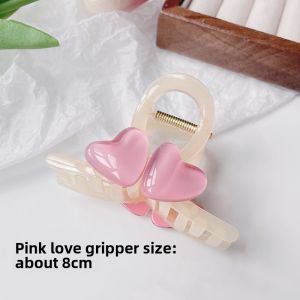 Love Heart Hair Claw Womens Stylish New 2025 Summer Hair Accessories Low Quantity Shark Clamp Back of Head Fashion Jewelry