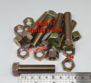 (paket 50 set) baut 17 (12mm) x 5cm + mur