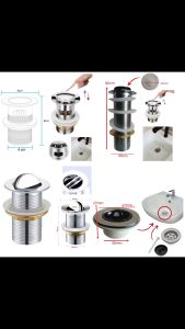 BATHKICTHZ Basin Waste Bathroom Basin Pop Up Waste Sink Drainer Basin 40mm Overflow Filter Besen