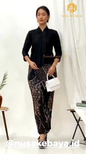Nusa Kebaya Setelan Kebaya Kartini Rok Plisket Batik Kebaya Floy Brokat Modern Kebaya Kartini