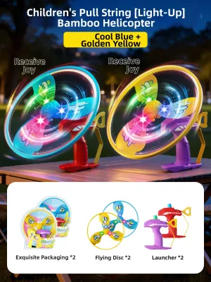 JIEXI | Glowing Bamboo Dragonfly Pull String Launcher Toy