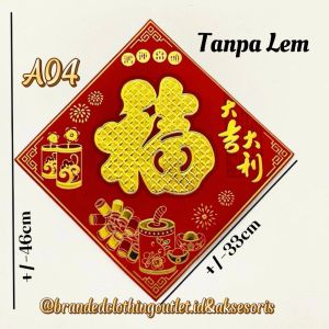 TEMPELAN PINTU IMLEK GLITER BLUDRU / TEMPELAN DINDING FU TIMBUL / TEMPELAN IMLEK FUK HOKI / HIASAN IMLEK / XGL5870-TFG9914
