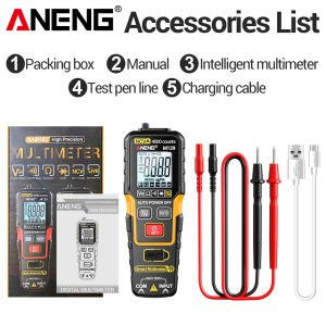 ANENG | ANENG M129 Rechargeable Digital Multimeter 4000 Counts NCV AC DC Voltage Resistance Meter With Flashlight Auto Range