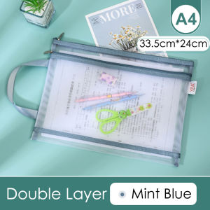 1/2Layer Mesh Zipper File Bag Waterproof Moisture-proof Zipper Folder Toy Storage Bag Storage Tools Cosmetic Organization Bag
