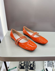 Retro Glossy Leather Mary Jane Flat Bottom Shoes Womens Fashionable Versatile Skirt Wearing Comfortable Square Head Buckle