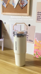 Cuculemon Botol Kopi Vacuum Tumbler Termos Stainless Steel ahan Panas Dingin 1L Kapasitas Besar