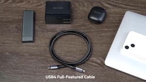 Vention Type C Cable PD 240W 5A USB4.0 Mulitfunctional USB C to USB C Cable 40Gbps 8K 60Hz Nylon Braided Fast Charging