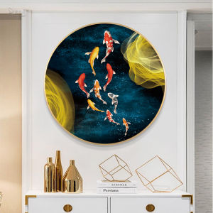 Modern Minimalist round Diamond Embedded Crystal Porcelain Decorative Painting Entrance Hallway Passage New Chinese Luxury Wall Art