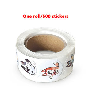 Bluey 500 Sheets/Roll Sticker Cartoon Bingo Dog Anime Sticker Decoration Kids Album Diary Envelope Sealing Paper Tape Kids Toys
