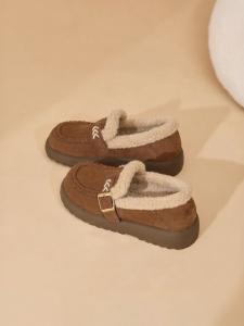 Josiny | Thick Sole Warm Loafers