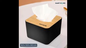 TaffHOME Kotak Tisu Kayu Multifungsi Wooden Tissue Box 12.5x12.5x8.5cm