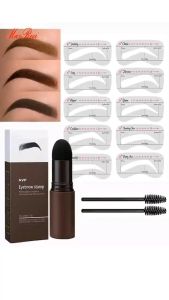 One Step Brow Stamp Shaping Kit Waterproof Brow Stamp Long Lasting Eyebrow Stamp With 10 Reusable Eyebrow Stencil Hairline Shadow Powder Stick