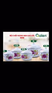 Bộ 5 Nồi Sứ Tráng Men Cao Cấp Không Gỉ Siêu Bền Sử Dụng Cho Mọi Loại Bếp