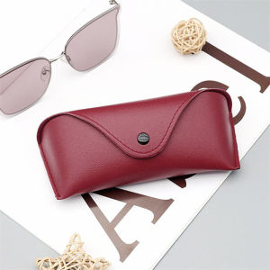 1pc Durable PU Leather Glasses Case Sunglasses Solid Color Pouch Bag Eyewear Box Lightweight Convenient Protable