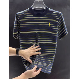 Kawadu | American Luxury Style Striped Pure Cotton Short Sleeve T-Shirt