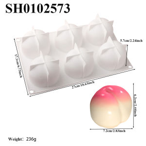 6 Cells French Fruit Mousse Peach Design Cake Mold Food Grade Silicone Cake Mould Kitchen Bakeware Dessert Decorating Tools