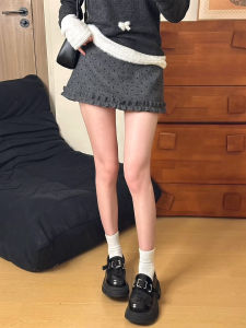 Váy Ngắn Chữ a Cạp Cao Màu Đen Họa Tiết Chấm Bi Cho Nữ Váy Ngắn Xếp Ly Mềm Mại Ngọt Ngào Váy Ngắn Ôm Sát Cơ Thể