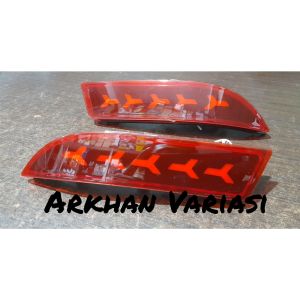 Lampu Led Bumper Belakang All New Avanza Xenia 2012-2023 Reflektor Avanza Lamborghini Panah Running