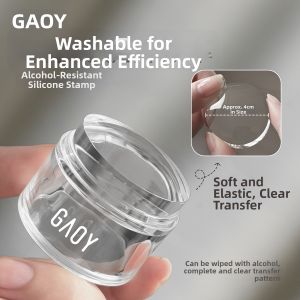 GAOY | Alcohol Resistant Silicon Washable Highly Transparent Super Adhesive Nail Stamp Plate