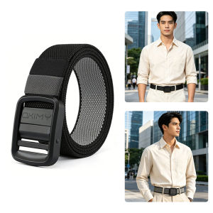 MENSPE Men Sports Belt Outdoor Nylon Belt Adjustable Belt Rotating Buckle Nylon Waistband Double-Sided Two-Color Belt Youth Sports Canvas Pant Belt Simple Nice Waistband