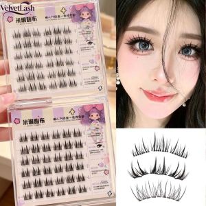 VelvetLash【Local Stock】6Rows DIY Self-Adhesive Cluster Lashes Natural Soft & Reusable False Eyelashes For Swollen Eyes Friendly Travel Size