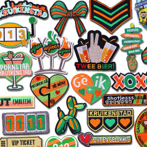 Hots Netherland Kruikenstad Emblem Patch Netherland Carnival Embroidered Sew Badges Iron On Patches For Clothing Uniform DIY