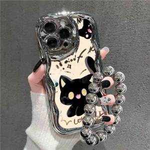 Silver Plated Cat Design Phone Case for Xiaomi 14 Redmi K70 K50 K60 Supreme Version Note13 pro Cute 10S Advanced K40S Soft K30 Protective Cover