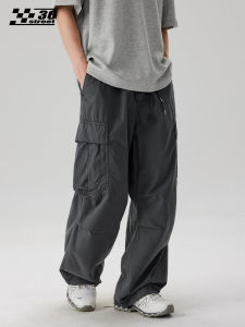 American High Street Multi-Pocket Work Pants Mens Autumn INS Trendy Paratrooper Loose Straight Casual Pants Cotton100%