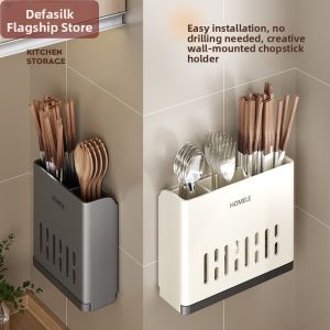 Defasilk | Wall-mounted High-end Chopstick Organizer with Spoon Holder