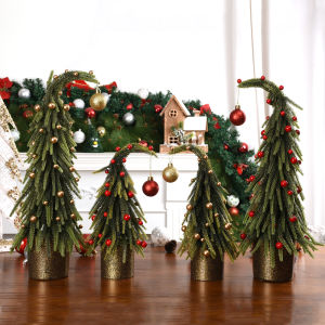 Cây Thông Noel Mini Nhân Tạo Trong Chậu Cây Trang Trí Giáng Sinh Để Bàn Vật Trang Trí Trung Tâm Ngày Lễ Cây Nhỏ Thường Xanh