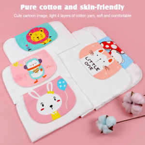 5PCS Baby Sweat Back Towel Cute Absorbent Soft 4 Layers Cotton Towels for Children Toddler Kids - Random Designs MY345