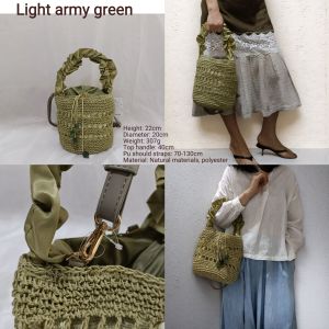 DaVee | Handmade woven bucket bag beige black straw bag