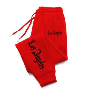 Los Angeles City Letter Print MenS WomenS Trouser Loose Jogging Pant Fit Running Trousers Warm Jogger Casual Sweatpants Couple