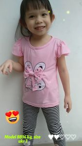 Daigo KAOS KELINCI Kaos Baju Anak Perempuan Bahan Adem Lembut Lengan Pendek Korea Umur 1-4 Tahun TOKO MVKIDS FUUKA