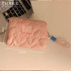 Tlife Macaron Style Cosmetic Bag Portable Large Capacity Toiletry Bag Storage Pouch for Travel Sweet Heart Pattern Solid Color