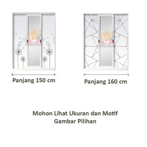 XTRA LARGE Lemari Pakaian Besi 3 Pintu Sliding LEAVES XL
